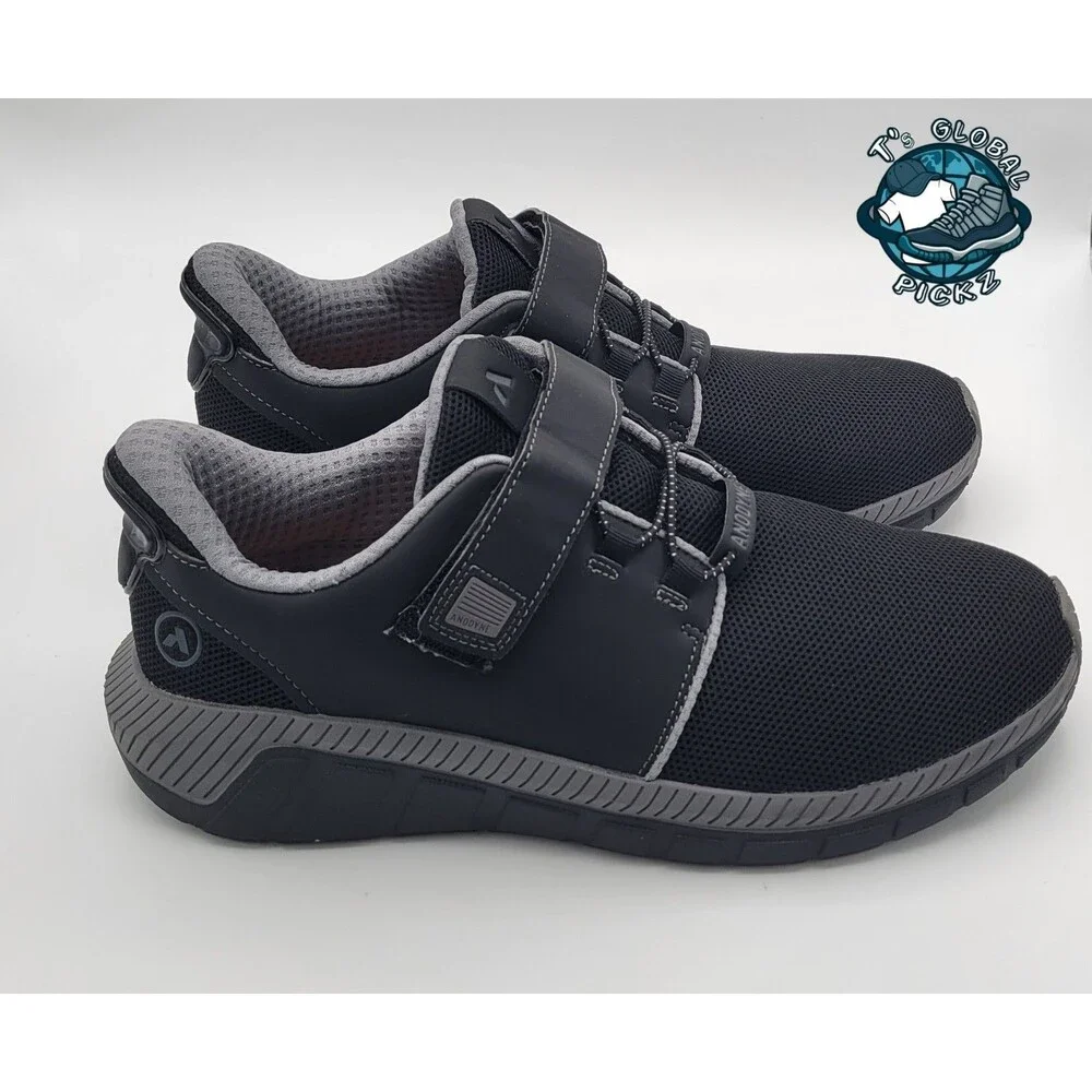 Anodyne No. 46 Mens Sport Jogger Black Grey Diabetic Shoes Mens Size 11 M